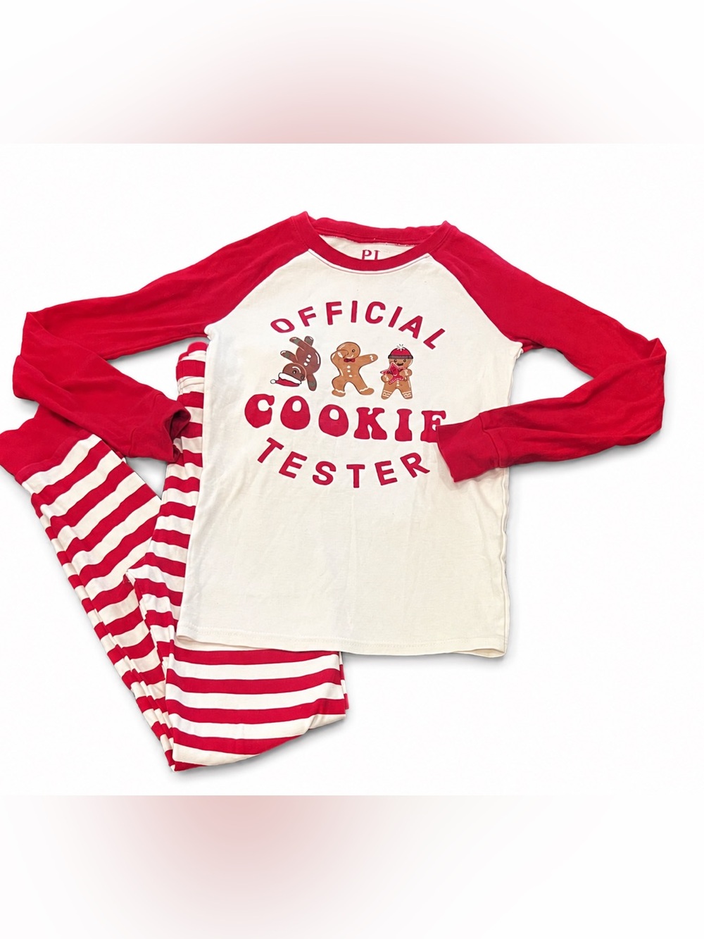 PJ Place Boys /Girls  Size 10 Christmas Cookie Tester Pajama Set Gingerbread
